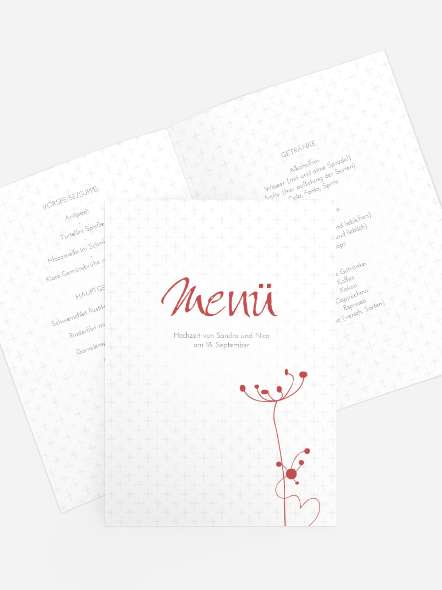 Menükarte abstrakte Blumen