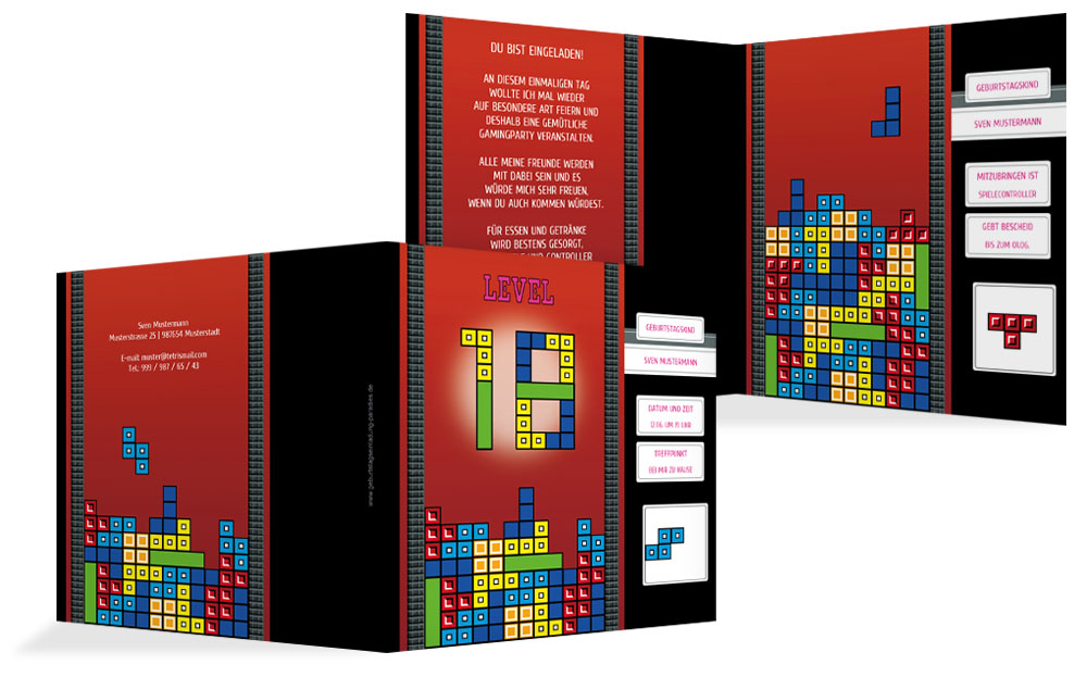 Einladung zum 18. Geburtstag 8bit Game