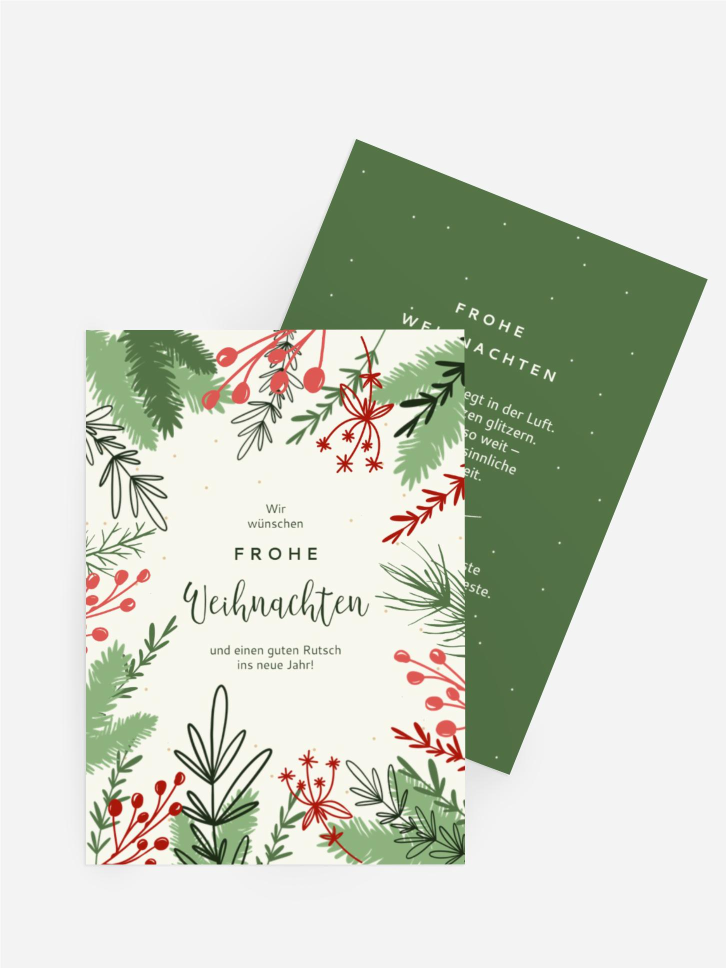 Weihnachtsgrußkarte Mistel-Glück