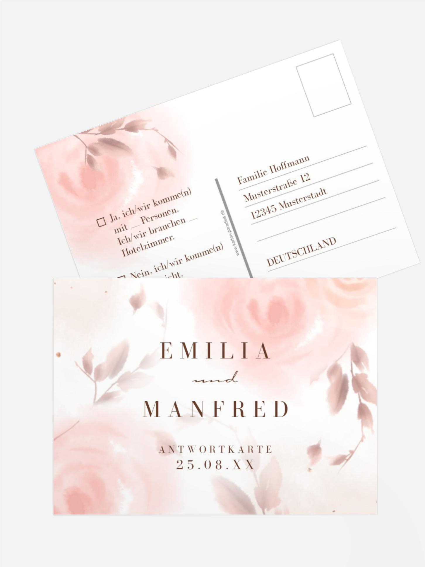 Antwortkarte Aquarall Natur