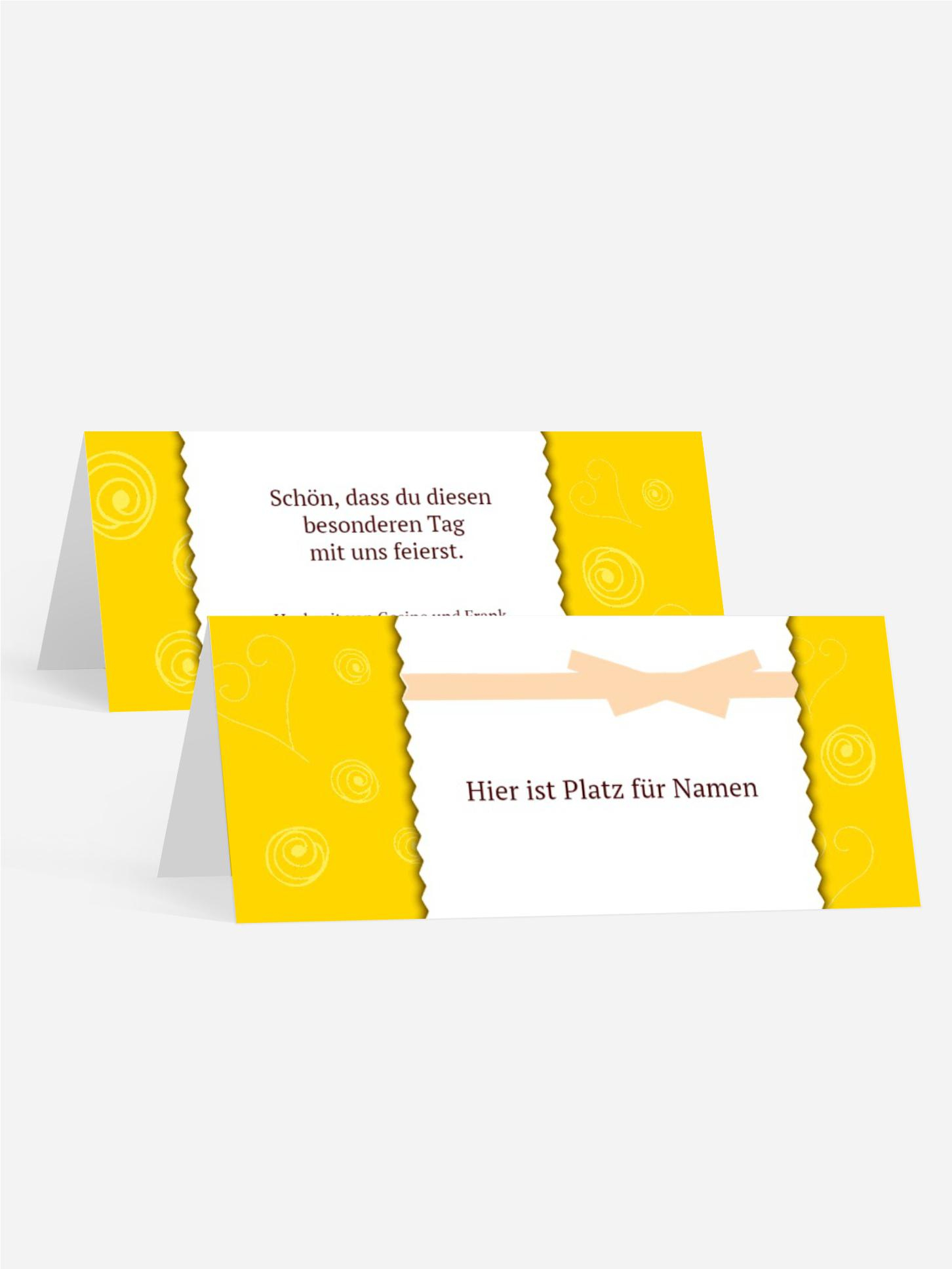 Tischkarte Curly Hearts