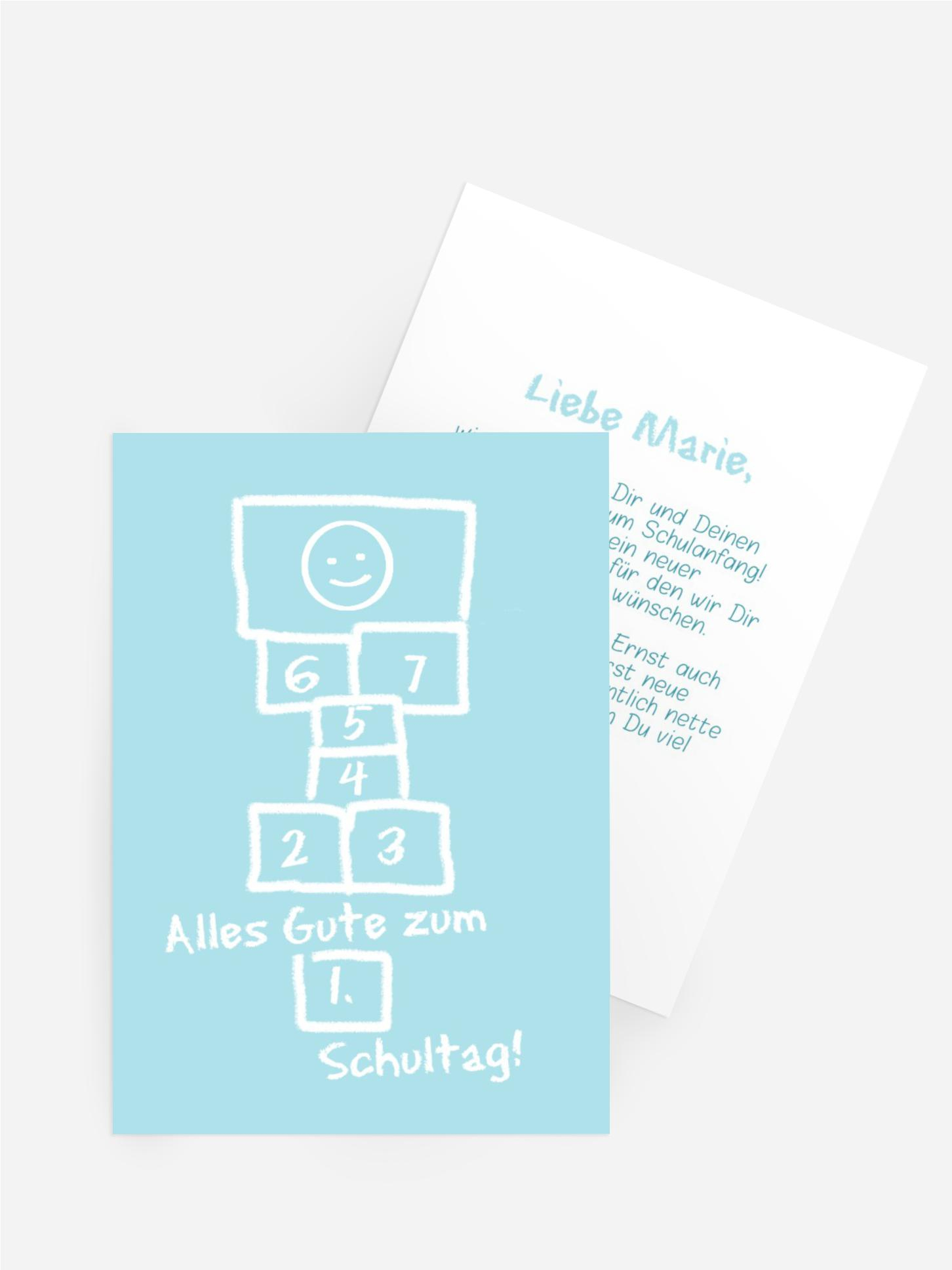 Glückwunschkarte Einschulung Hüpfspiel