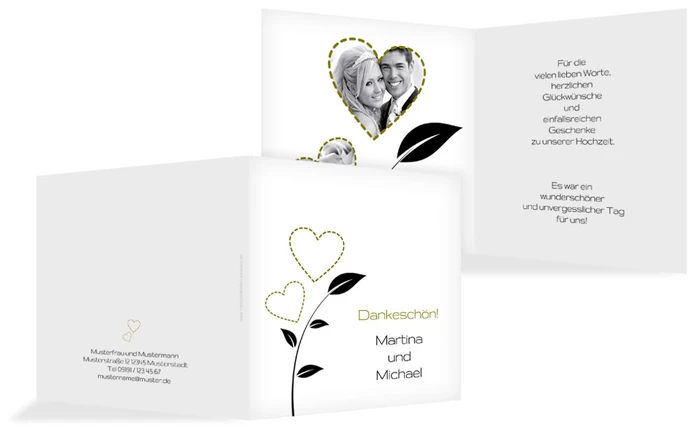 Dankeskarte Herzblume