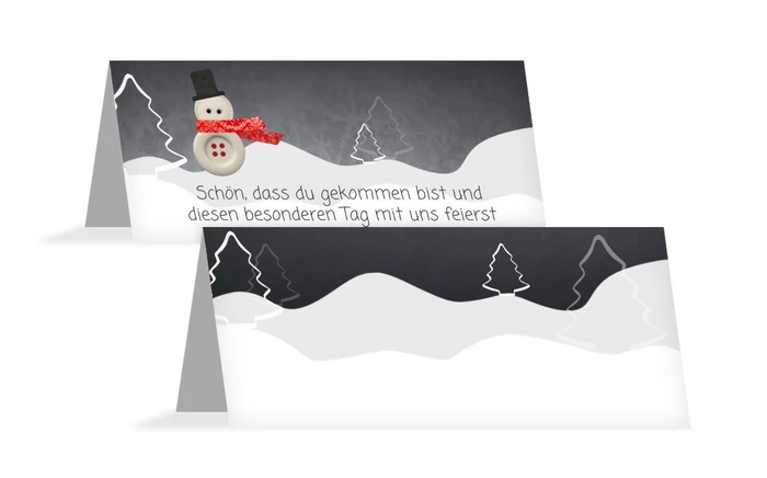 Weihnachtstischkarte Knopfmännchen Weihnachtstischkarte Knopfmännchen