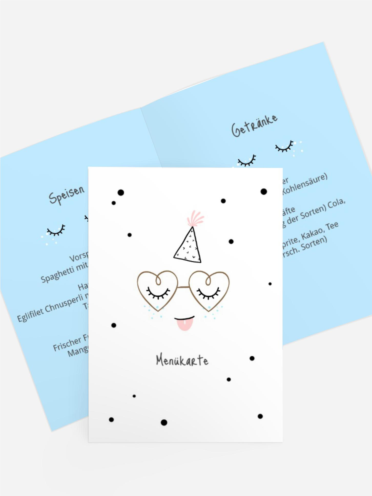 Menükarte Geburtstag Frech