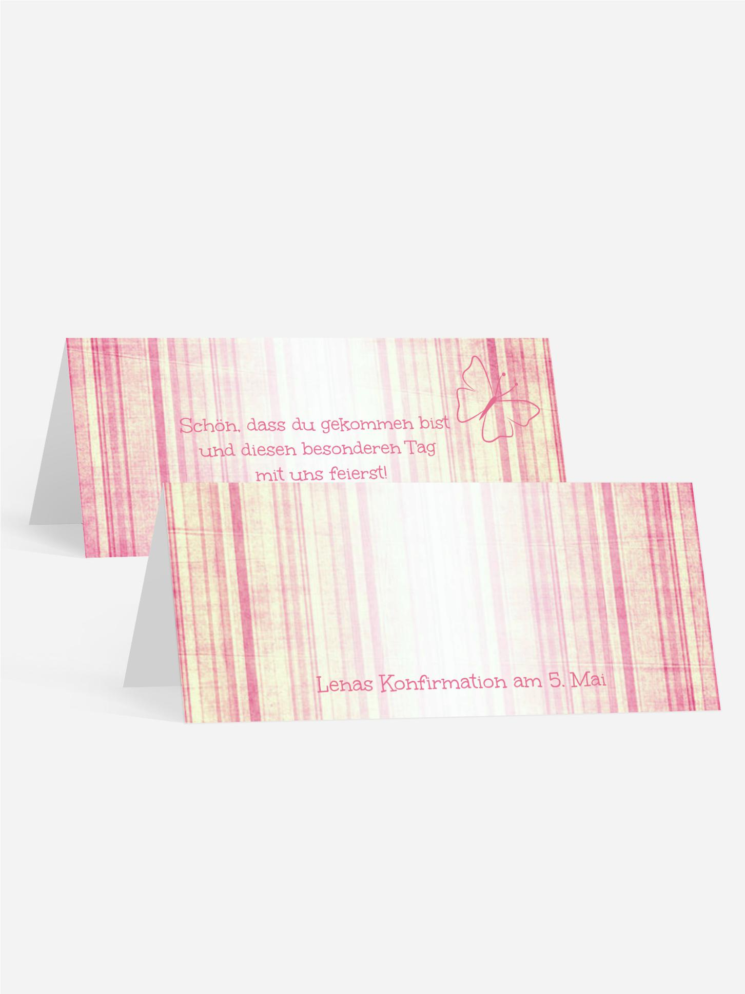 Tischkarte Konfirmation Butterfly 2