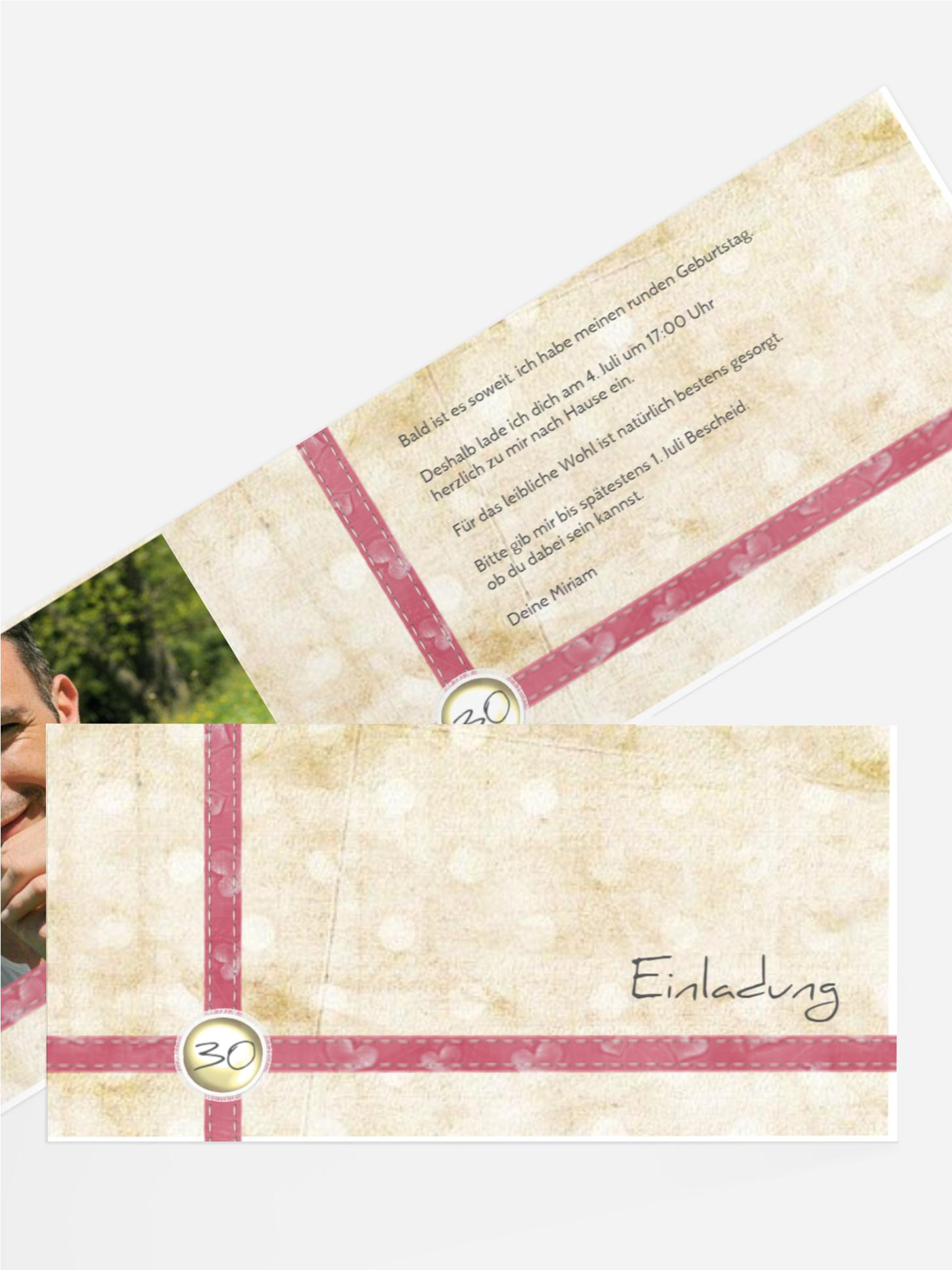 Einladung zum 30. Geburtstag Pünktchen Foto