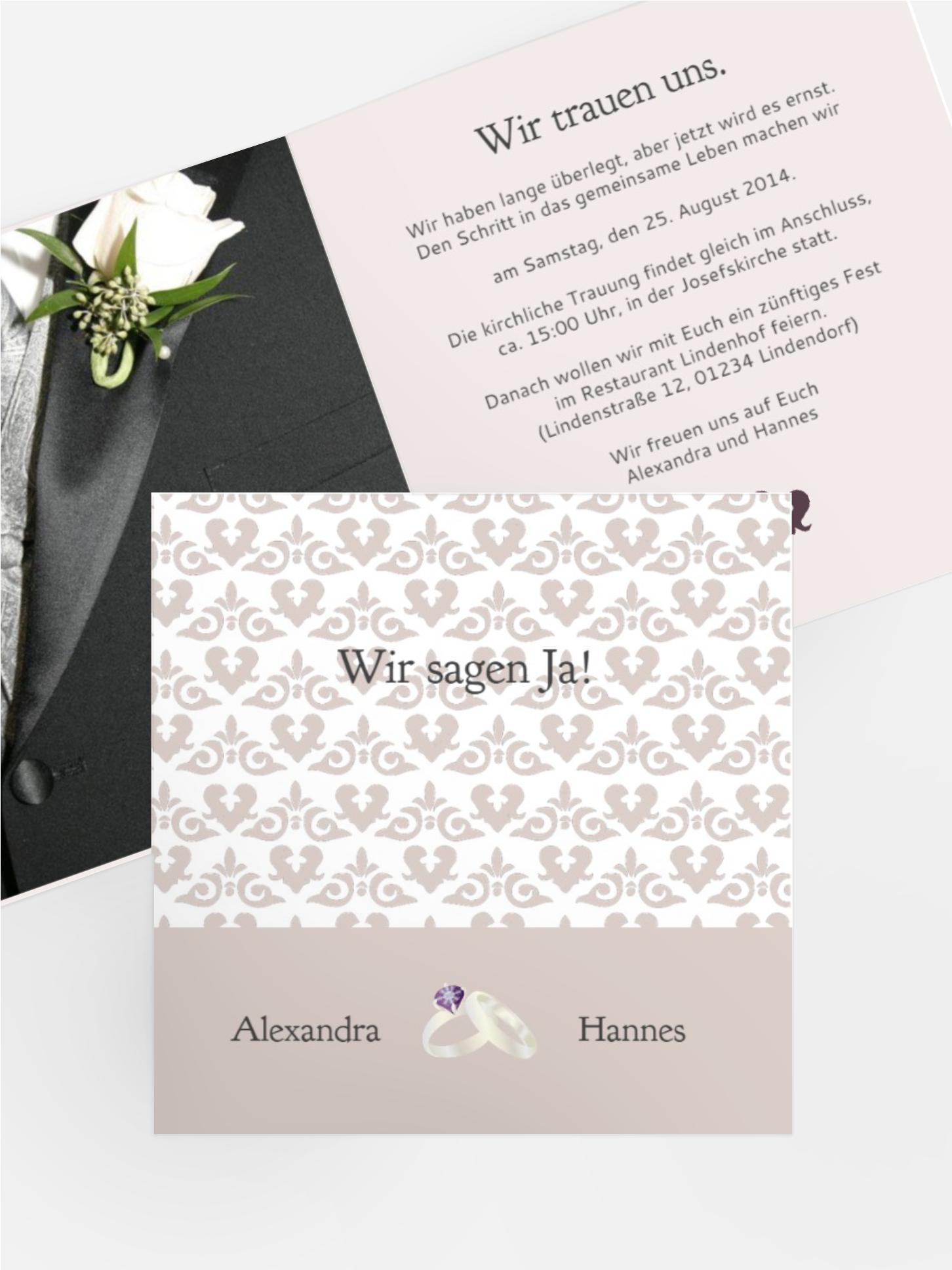 Einladungskarte Ornament mit Herz