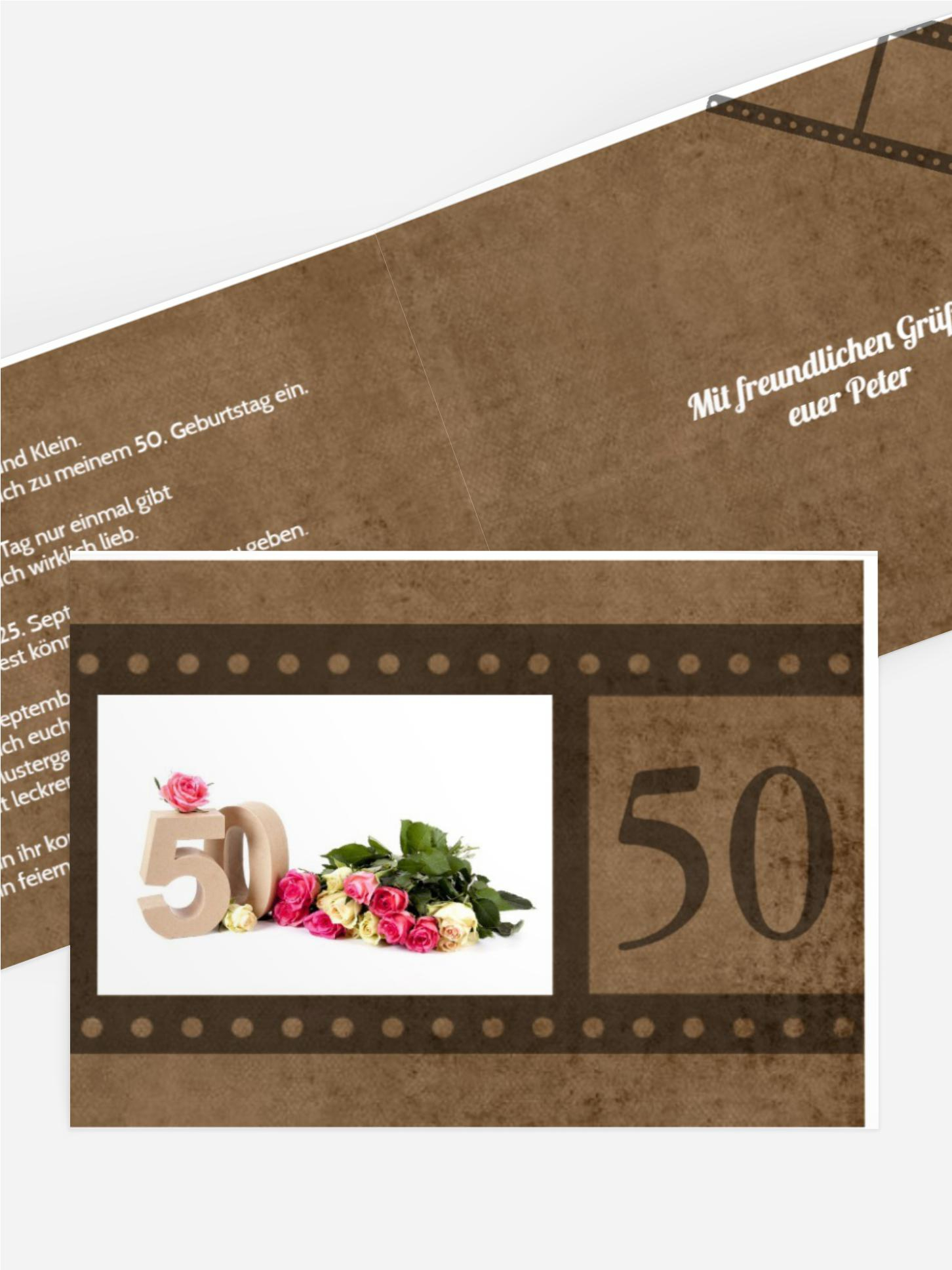 Geburtstagseinladung Retrofilm 50 Foto