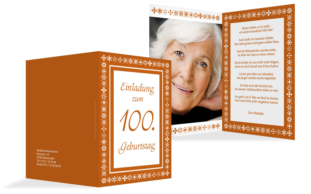 Geburtstagseinladung florale Elemente 100 Foto