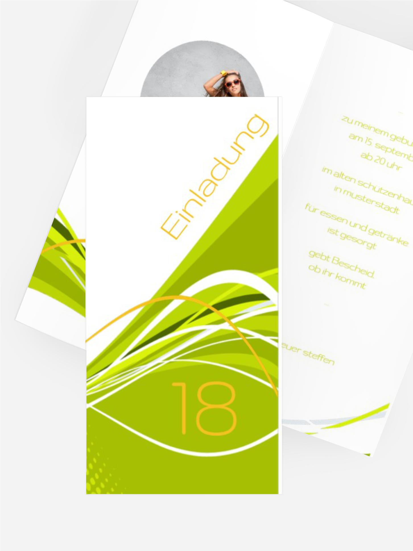 Einladungskarte Geburtstag Welle 18 Foto