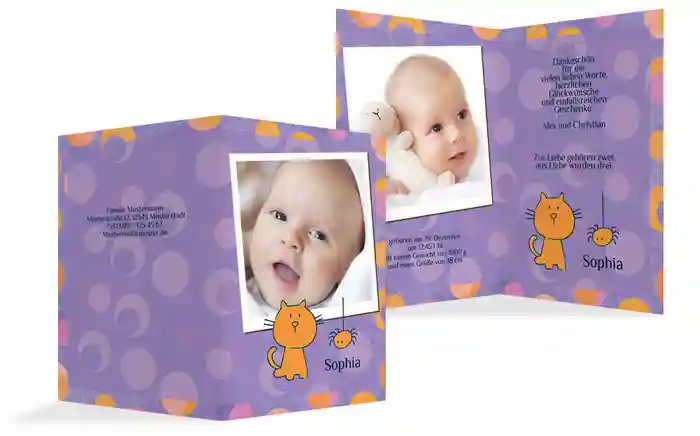 Karte zur Geburt Katze