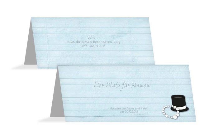 Tischkarte Kette Zylinder