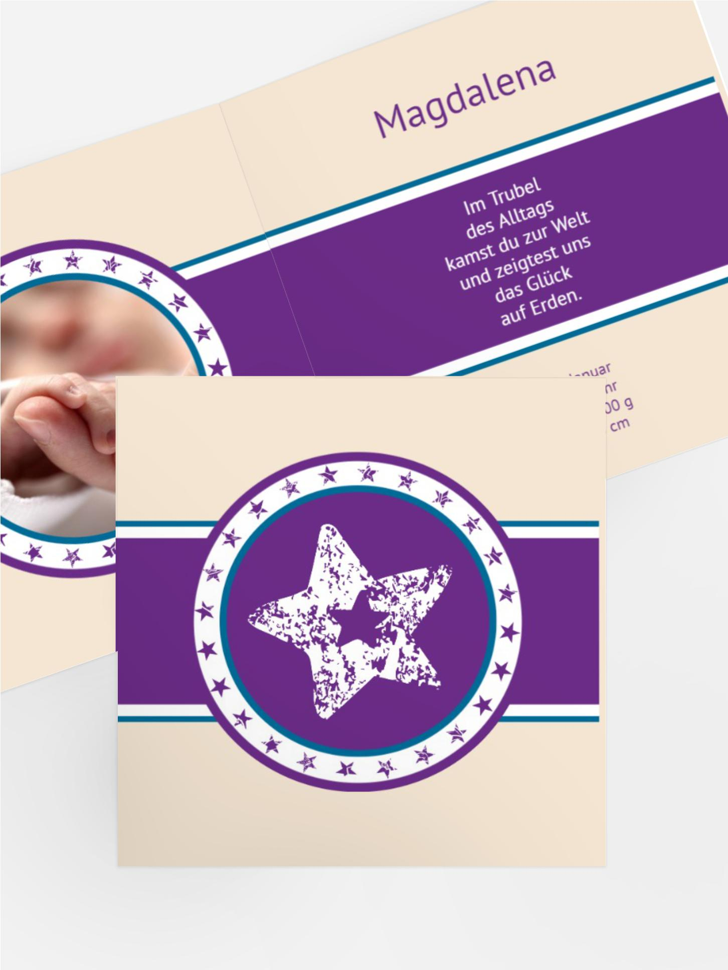 Geburtskarte Stern
