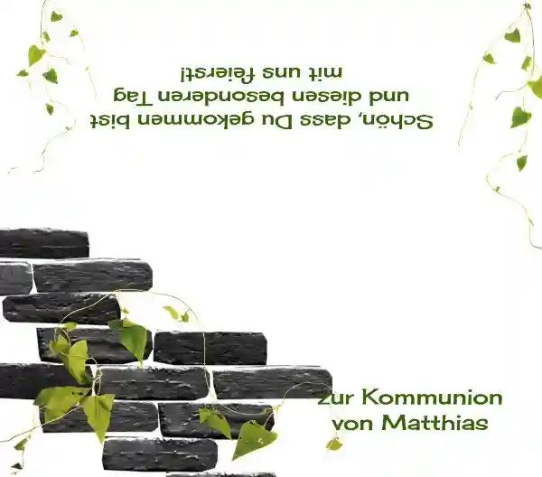 Tischkarte Kommunion Efeu