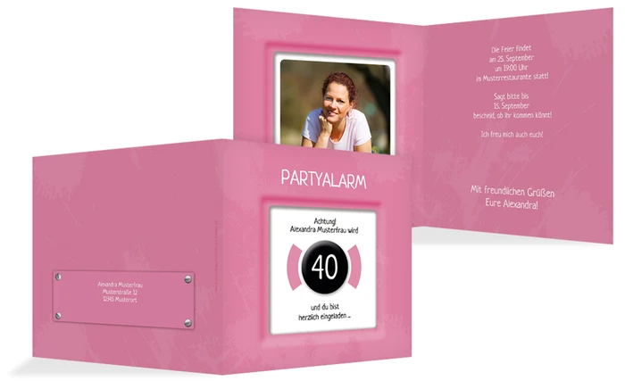 Geburtstagseinladung 40 Partyalarm Foto