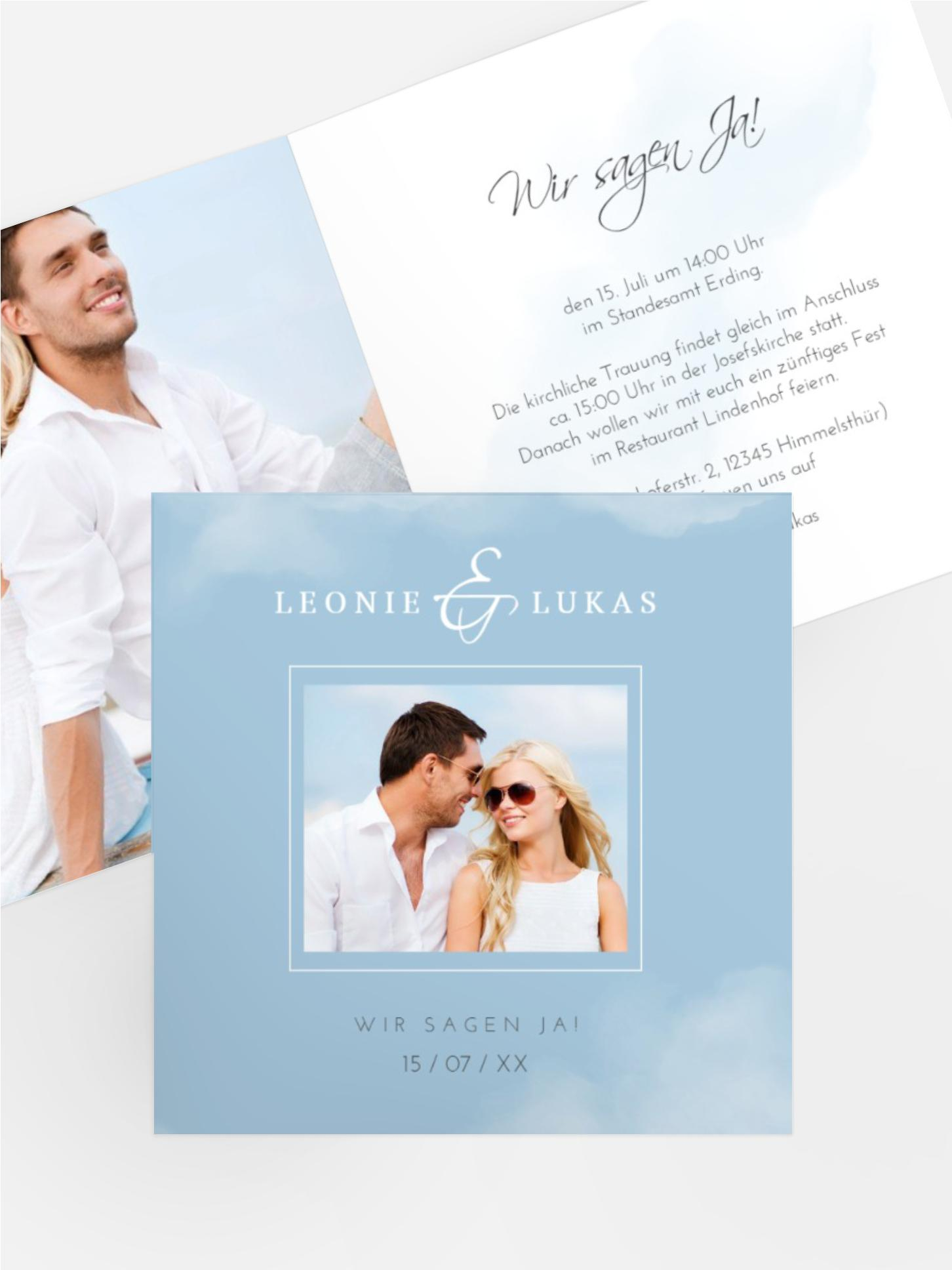 Hochzeitseinladung Fly together