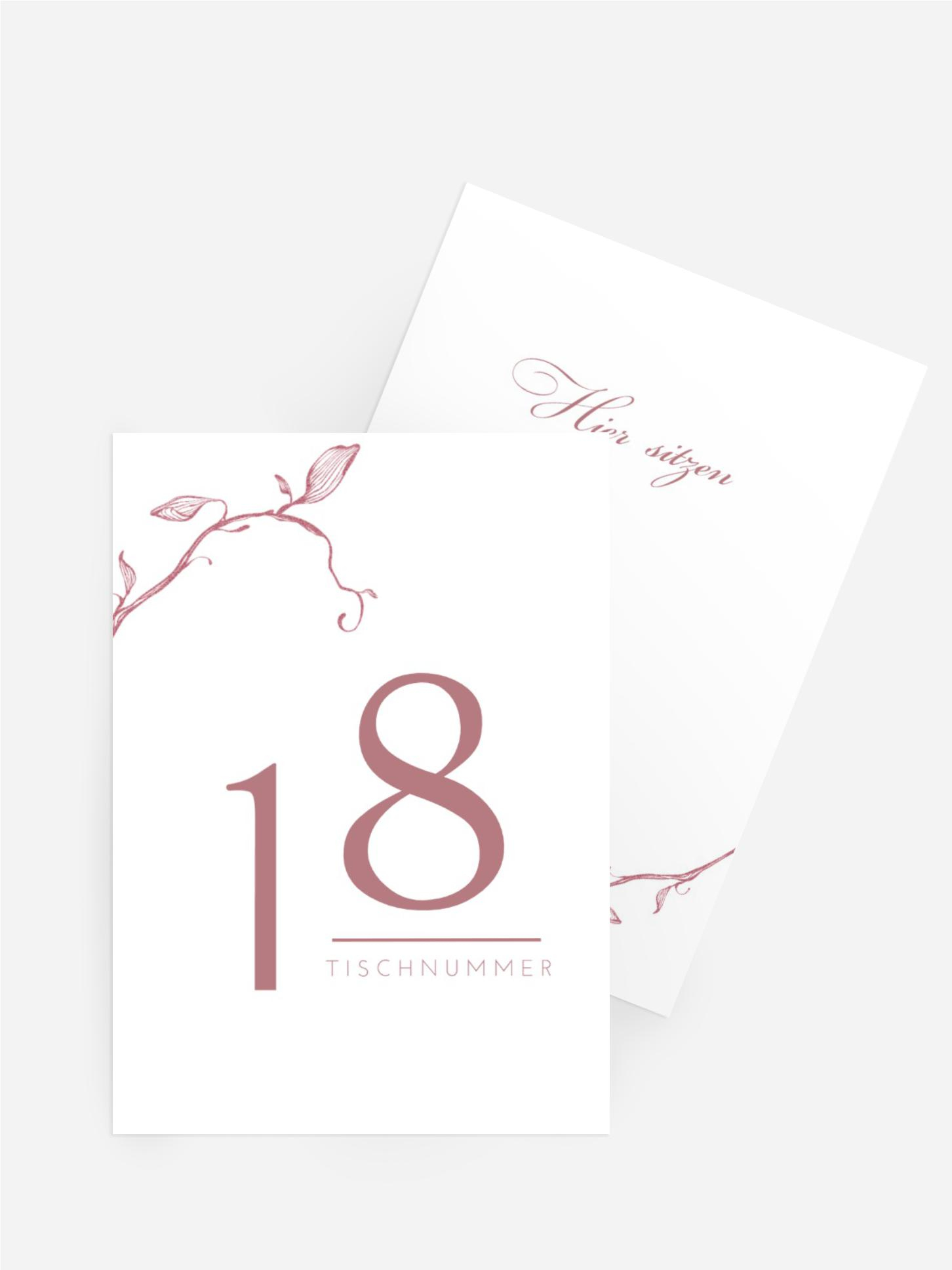Tischnummer Hochzeit Zarter Ast