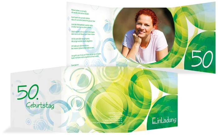 Einladungskarte colorful circles 50 Foto