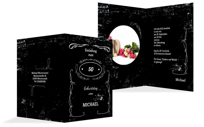 Geburtstagseinladung 50 Jackcard Foto