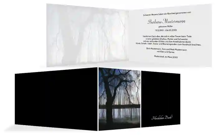 Dankeskarte Baum am See 2 quer Dankeskarte Baum am See 2 quer
