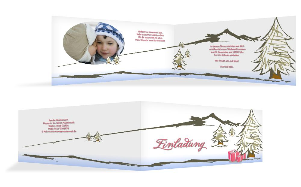 Einladungskarte Privat Weihnachten Scribble Einladungskarte Privat Weihnachten Scribble