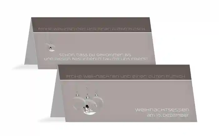 Tischkarte Weihnachten Schneekugel