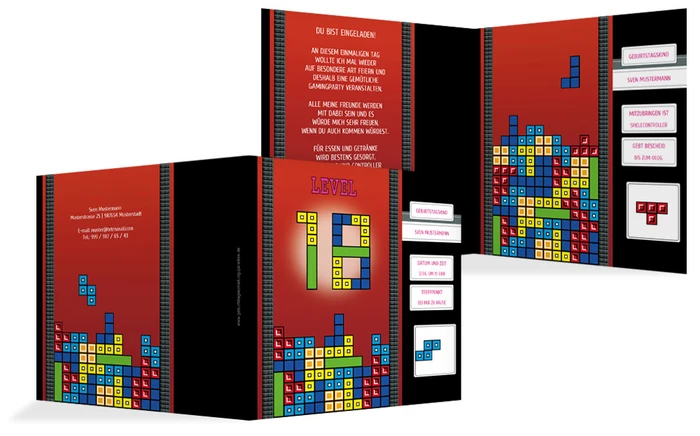 Einladung zum 18. Geburtstag 8bit Game