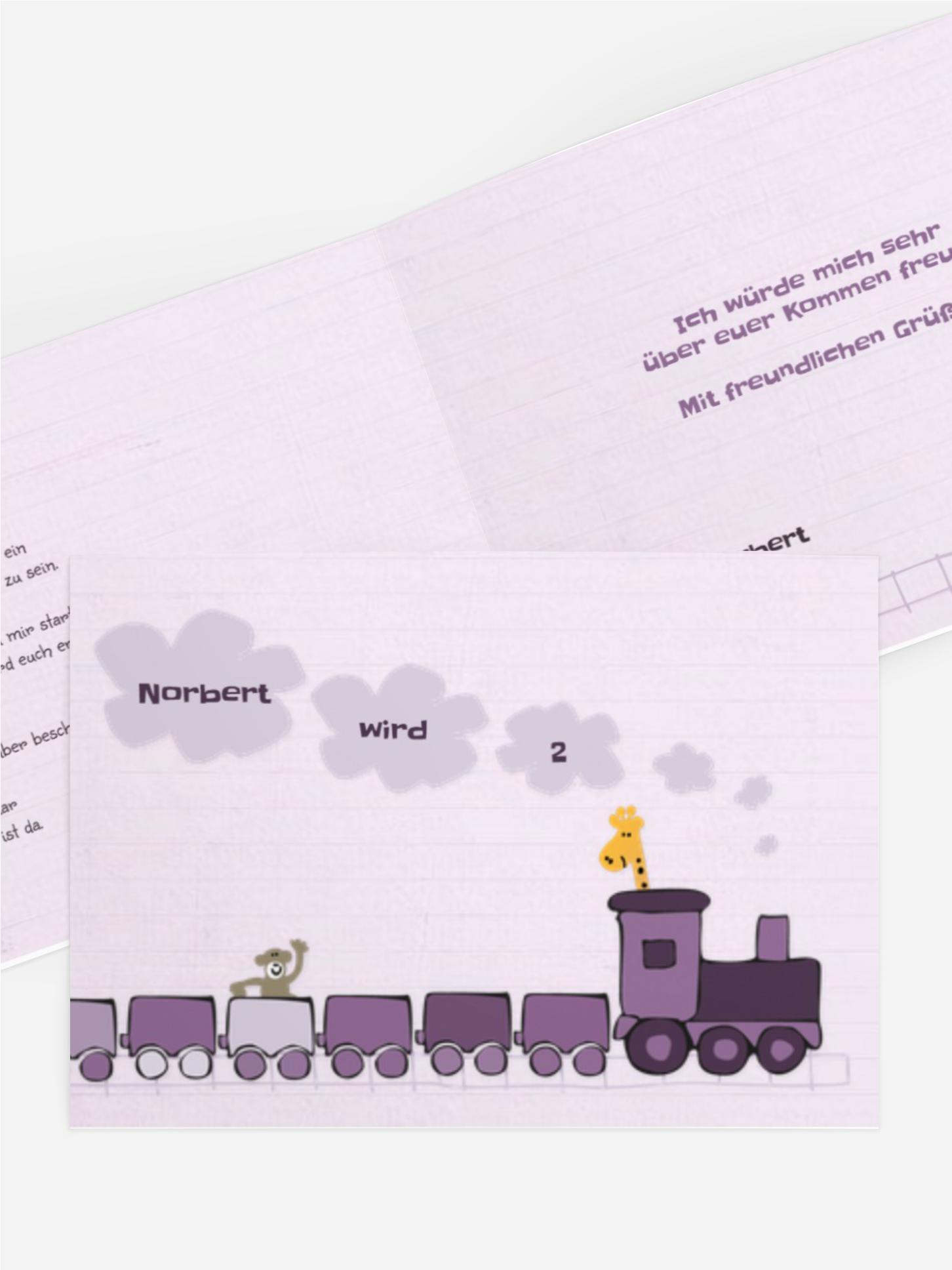 Kindergeburtstagseinladung "Zoozug" Kindergeburtstagseinladung "Zoozug"