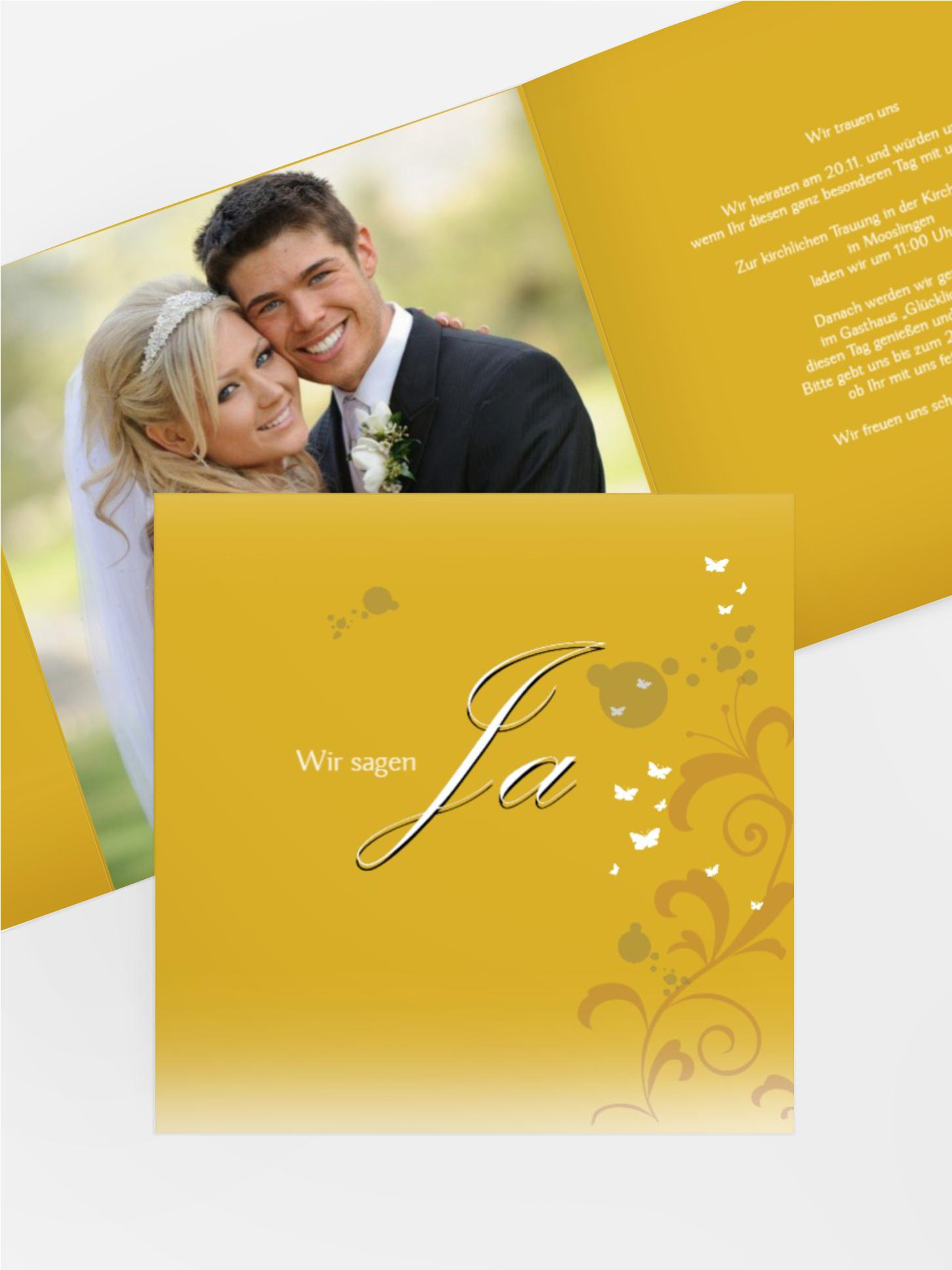 Hochzeitseinladungskarte 3 Glücksgriff