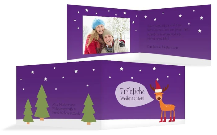 Fotoweihnachtsgrußkarte Rentier