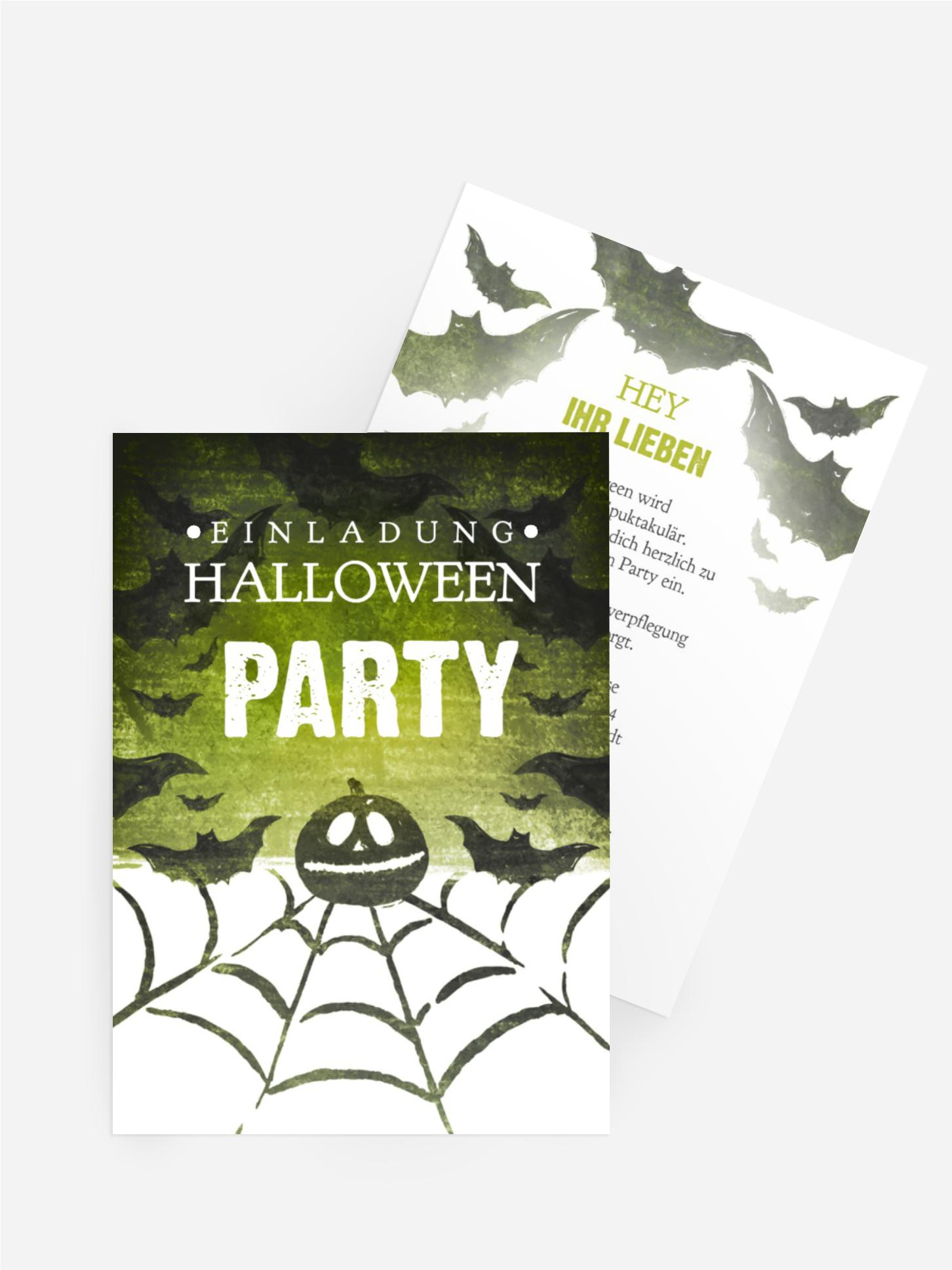 Halloweenkarte Spinnennetz