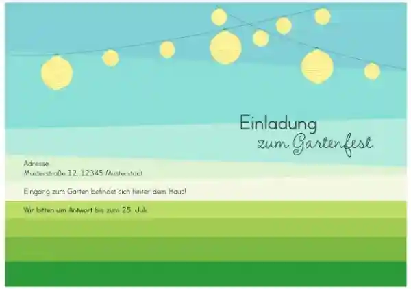 Einladung Sommerfest flächiger Garten