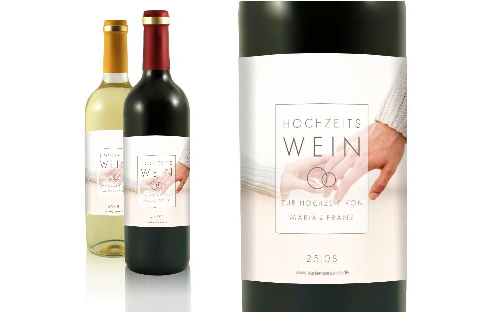 Flaschenetikett Hochzeit Vereint