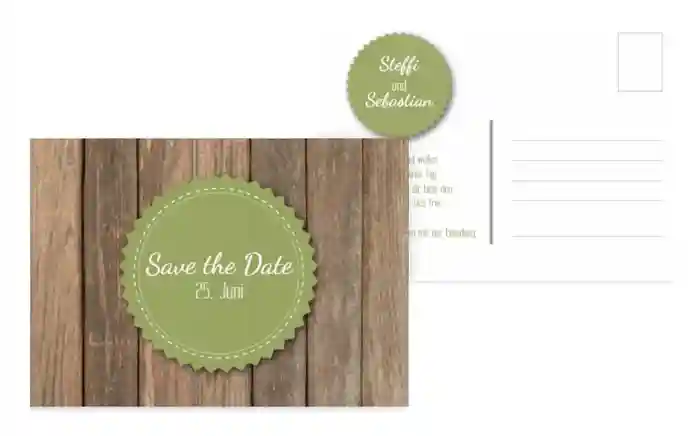 Save the Date Karte Vintage Holz