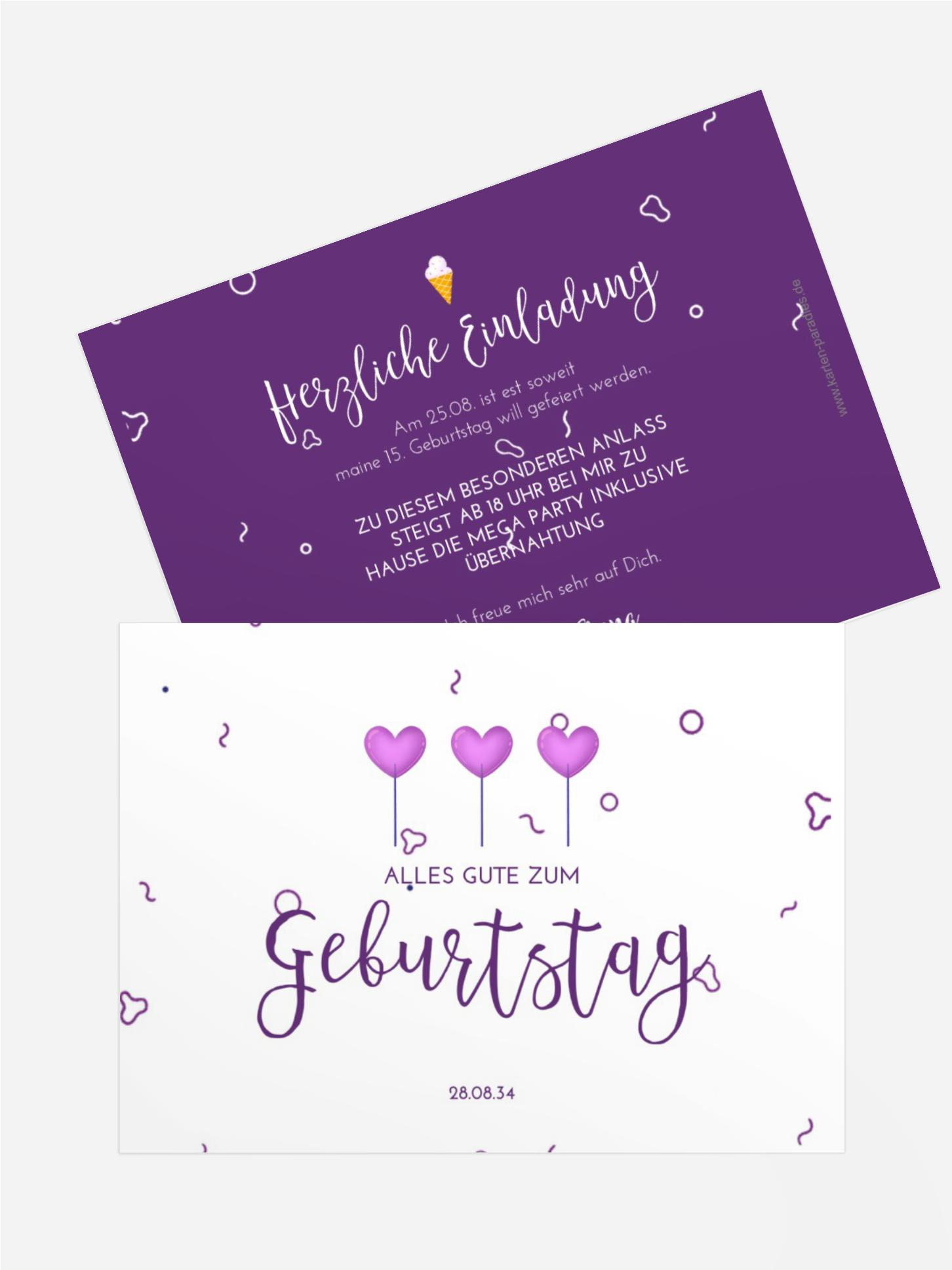 Jugendliche Geburtstagseinladung Süße Lutscher