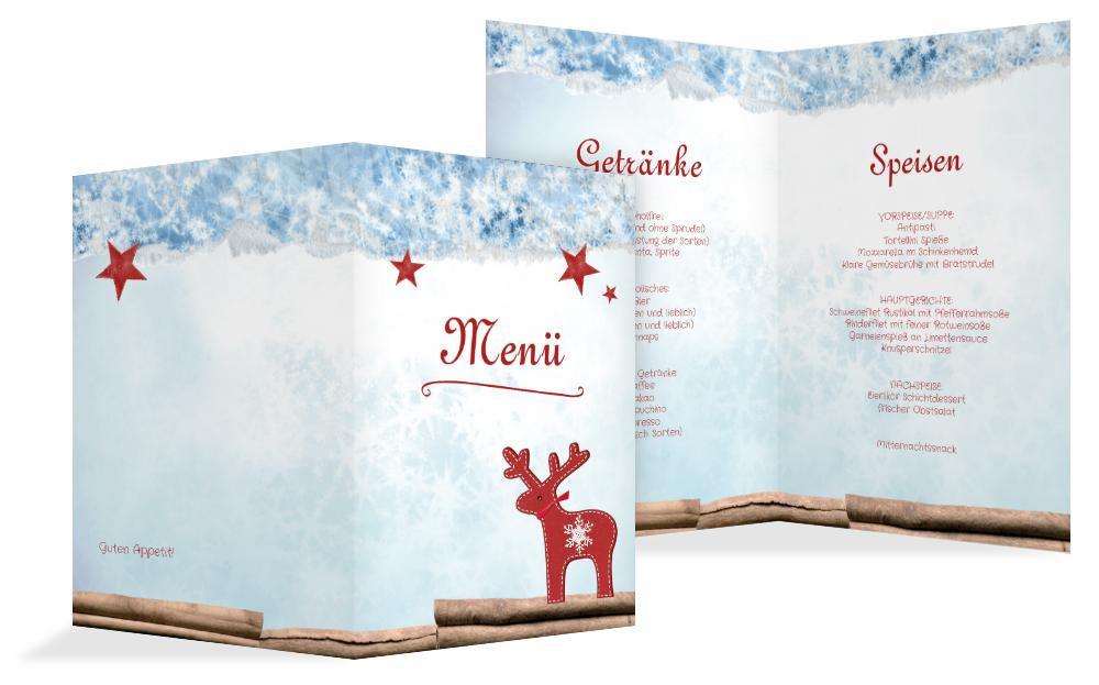 Weihnachten Menükarte Sternenhimmel