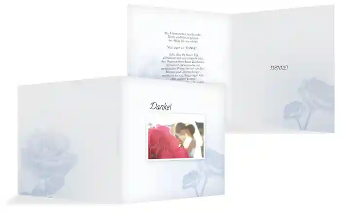 Hochzeitskarte Danke Rose