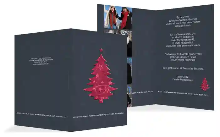Weihnachtseinladungskarte Privat Baum
