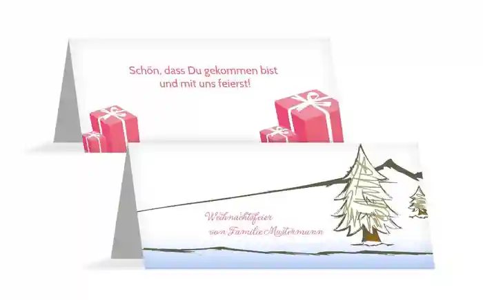 Tischkarte Weihnachten Scribble