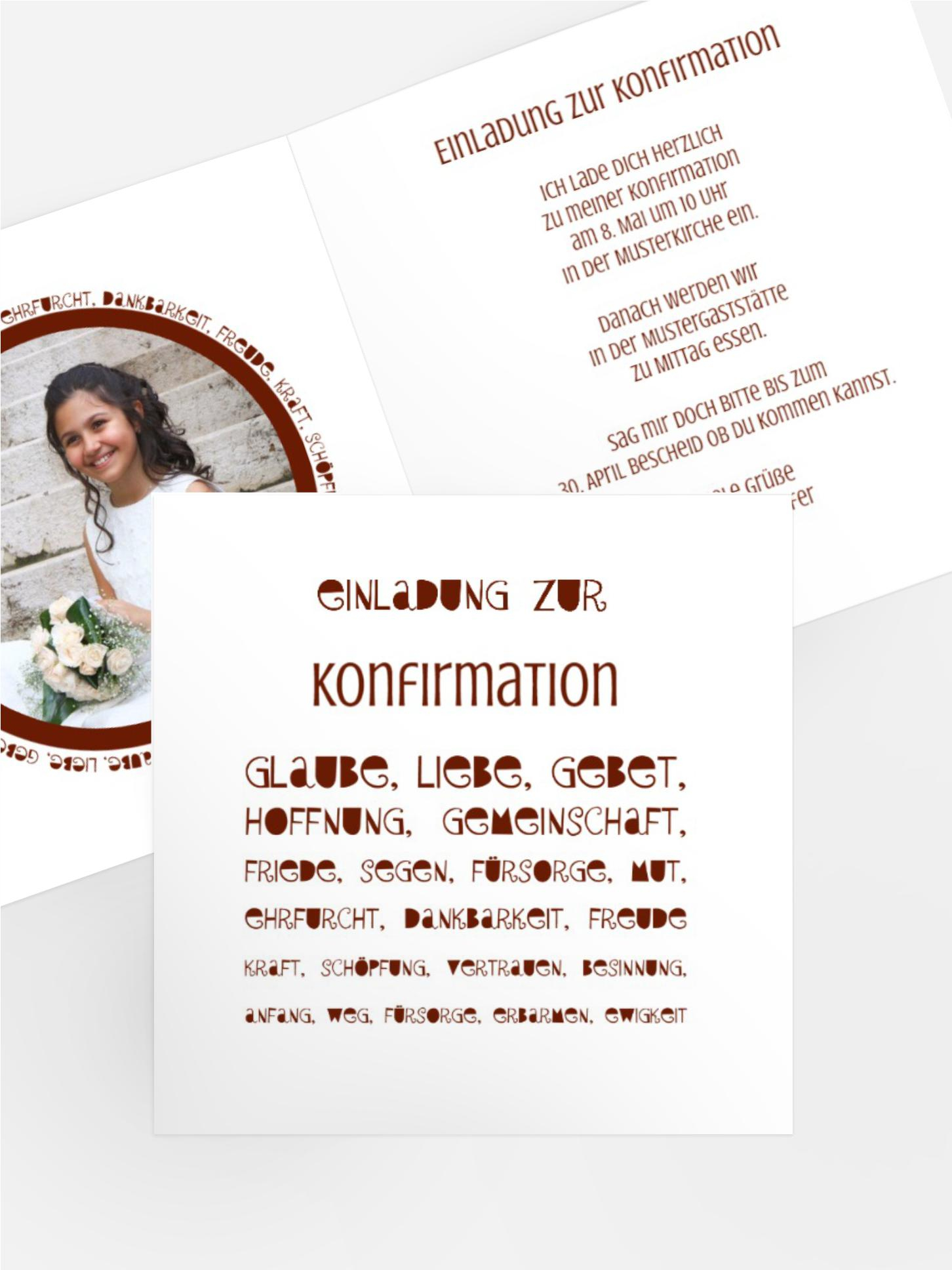 Einladungskarte Konfirmation Spruchkreis