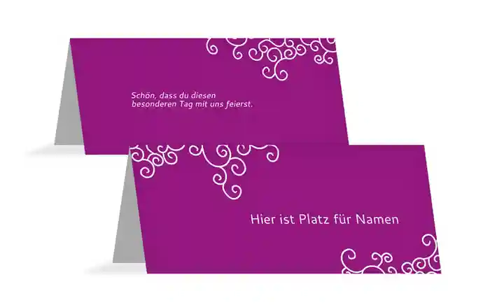 Tischkarte Band der Liebe