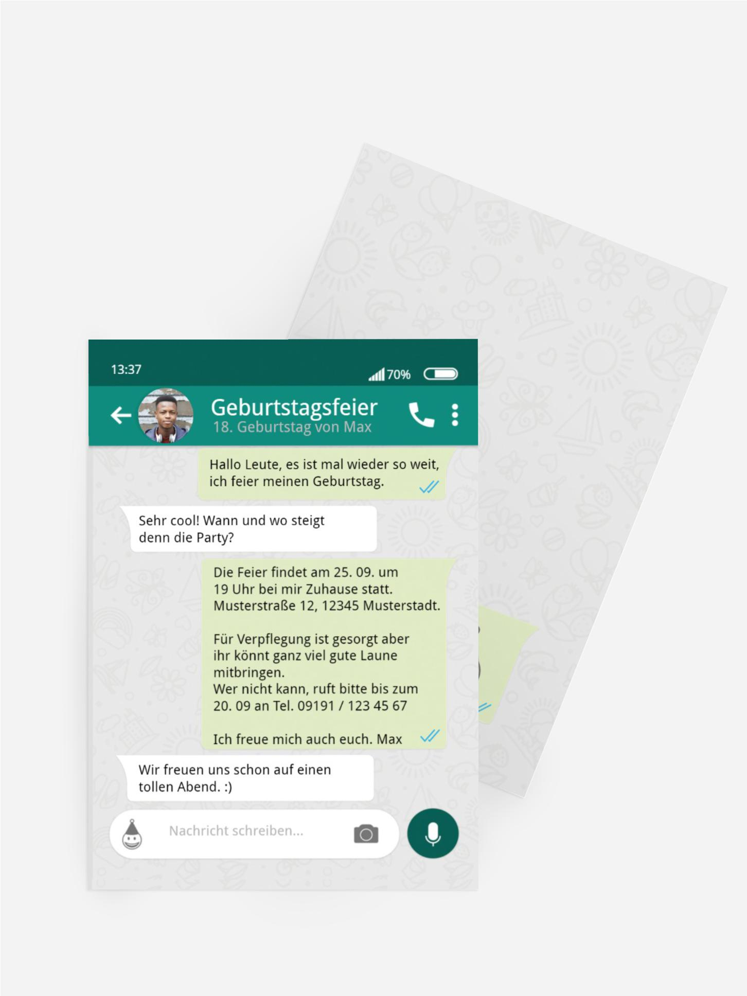 Geburtstagseinladung Chat 18