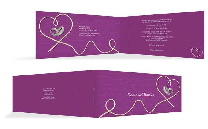 Karte zur Hochzeit erfüllte Liebe