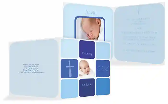 Dankeskarte Taufe Kästchen