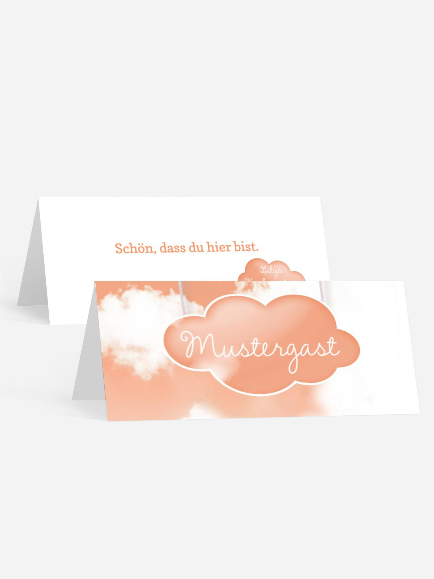 Tischkarte Konfirmation Fluffy Cloud