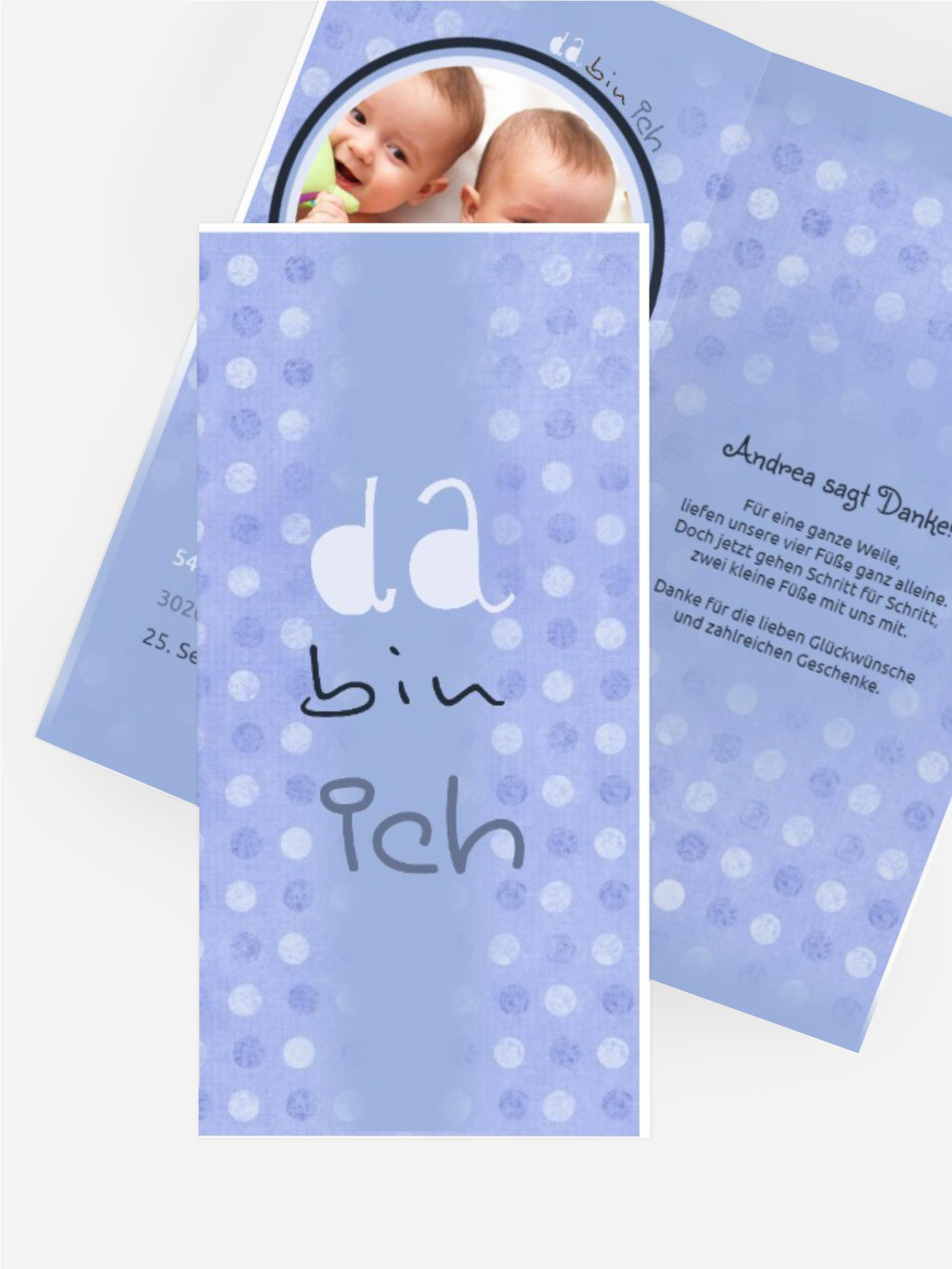 Baby Dankeskarte da bin ich