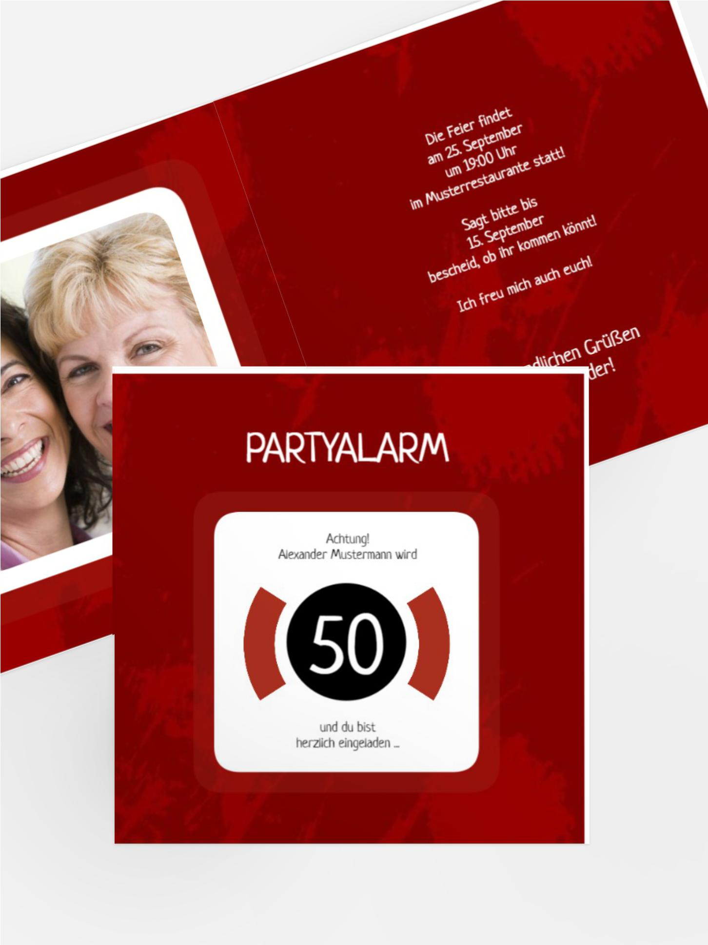 Geburtstagseinladung 50 Partyalarm Foto