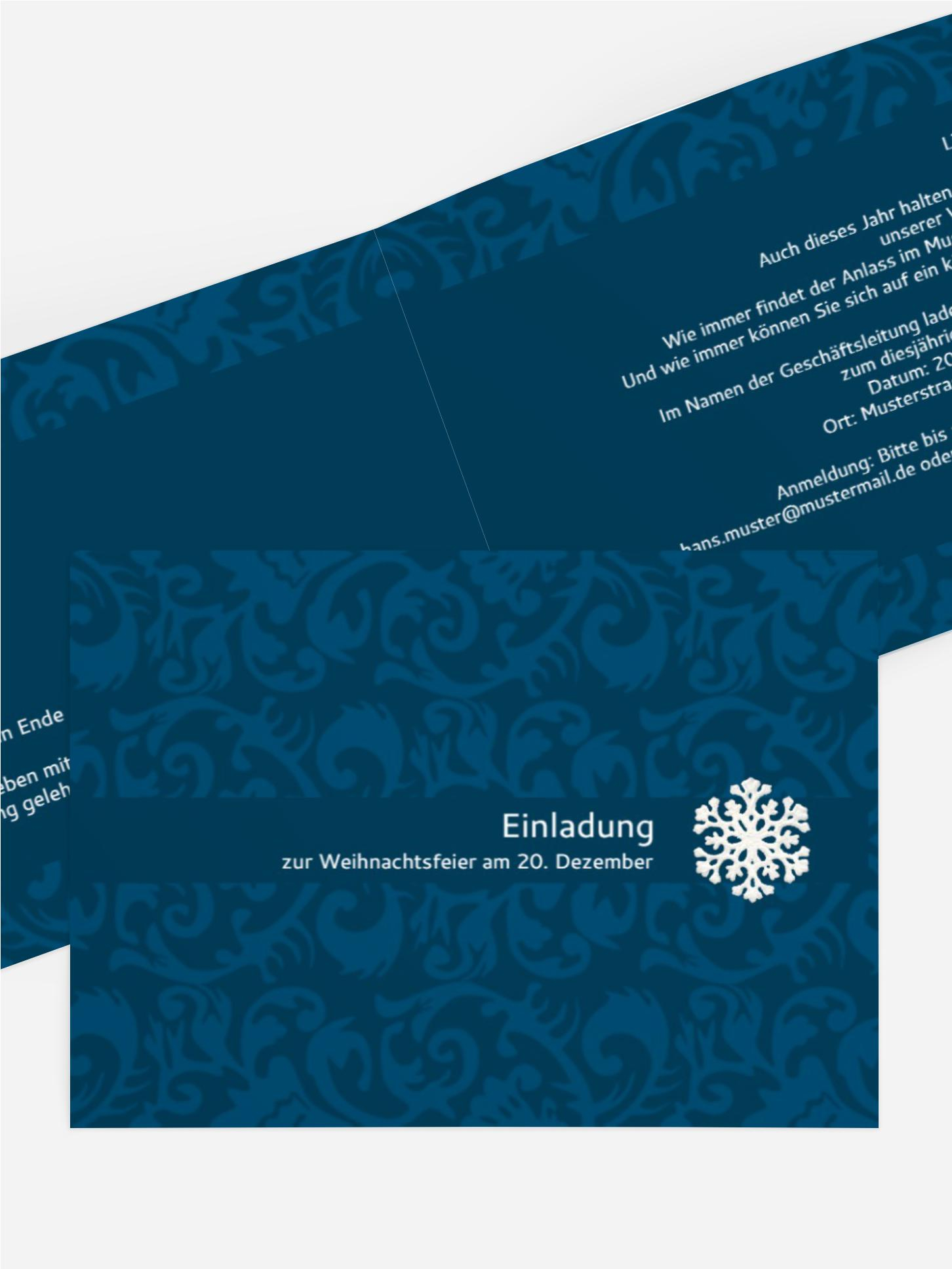 Weihnachtskarte Einladung Geschäft Flocke