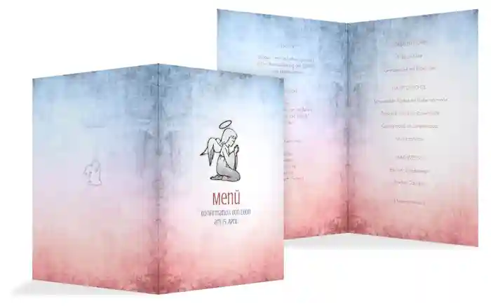 Menükarte Konfirmation grunge Engel